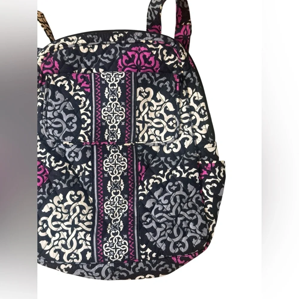 Vera Bradley Multi-use Backpack Signature Print Purple Black Travel Academia